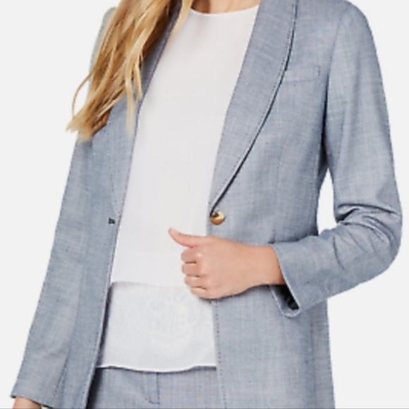 Calvin Klein Jackets & Blazers - Calvin Klein Women's Blue Shawl-Collar Blazer